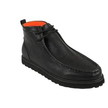 Men's TAYNO Wallabee Chukka Boots Smooth Leather Light Weight Mojave L Black image 13