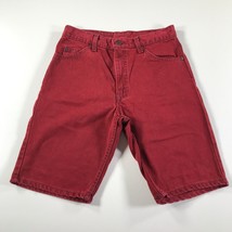 Vintage Levi&#39;s Jeans Pantaloncini Uomo 30 Rosso Made IN USA 550 1993 Dritto Leg - £29.12 GBP