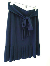 NWT Max Studio Designer Navy Blue Flounce Belted Ruffled Stretch Skirt XL $88 - £46.69 GBP
