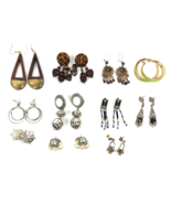 Vintage Earring Lot Pierced Silver Gold Dangle Drop Beaded Hoop - $37.00
