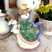 Fitz &amp; Floyd 1995 Bustles &amp; Beaus Teapot Spring Easter Decor French Country - £28.29 GBP