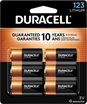 Duracell CR123A 3V Lithium Battery, 6 Count Pack, 123 3 Volt High Power Lithium  - £33.44 GBP