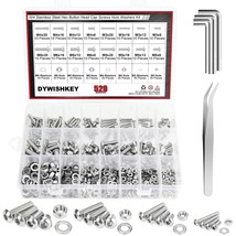 DYWISHKEY 520 PCS M3 M4 M5 M6, 304 Stainless Steel Hex Button Head Cap B... - £31.16 GBP