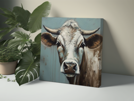 Cow Painting Picture Canvas Print Wall Art Photo Rustic Home Decor Farmhouse HD - £33.23 GBP