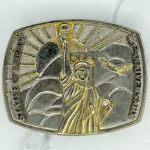 Vintage 1986 Silver and Gold Tone Statue of Liberty Anniversary Belt Buckle - £15.47 GBP