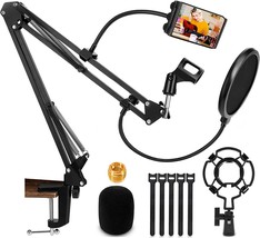 Microphone Stand, Renfox Adjustable Mic Stand Desk Suspension, And Games. - £26.85 GBP