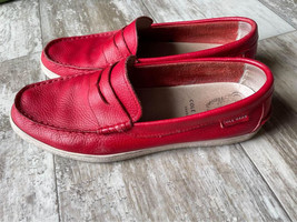 Men’s 10 Cole Haan Grand OS Red Leather Pinch Loafers Shoes - £27.86 GBP