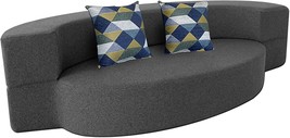 Nigoone Modern Folding Sofa Bed Couch Memory Foam with 2 Pillows, Dark Gray - £257.05 GBP