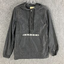 Zine Windbreaker Jacket Men&#39;s XS 1/2 Zip Hooded Gray Nylon Blend - $14.24