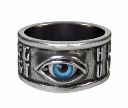 Ouija Board Mystical Seance Magick Ring Blue Eyeball Letters Alchemy Gothic R215 - £28.10 GBP