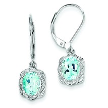 Sterling Silver Diamond Blue Topaz Earrings Jewerly - £101.99 GBP