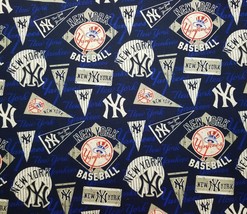 MLB New York Yankees Retro 100% Cotton Fabric by the Piece 17.5&quot; x 44&quot; - £7.12 GBP