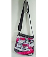Monster High Black Adjustable Shoulder Purse Bag pink black white satin - £5.77 GBP