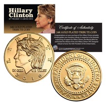 HILLARY CLINTON for President 2016 Coin 24KT Gold Plated Campaign Vote Democrat - £6.84 GBP