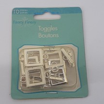 10 Pieces Fancy Finery Toggles Boutons Silver Tone Squares DIY Jewelry S... - $6.17