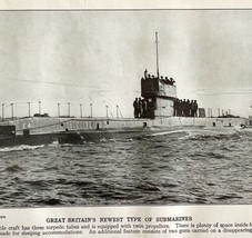 1914 British Navy Submarine Great Britain WW1 Print Antique Military War  - £31.23 GBP