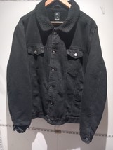 Denimco Black  size XXL jeans jacket faux fur  Express Shipping Free Return - £23.21 GBP