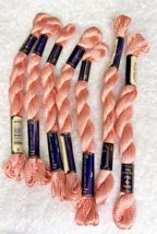 7 MINT Anchor Perle Pearl Cotton #8 Coral Embroidery Floss Vintage Skein - $12.38