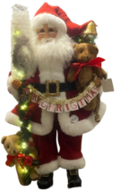 Karen Didion Lighted Musical Santa &quot;Merry Christmas&quot; Sign, Teddy Bears H... - £108.99 GBP