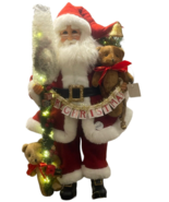 Karen Didion Lighted Musical Santa &quot;Merry Christmas&quot; Sign, Teddy Bears H... - £108.35 GBP