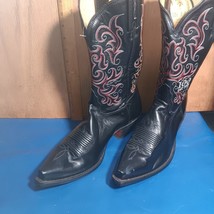 Womens cowboy boots, Tony Lama, Black embroid, size 9 item: P1043 - $224.40
