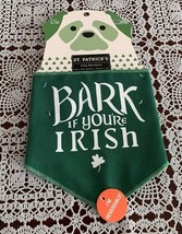 Reversible Dog Bandana Green Plaid Bark If You Are Irish SMALL MEDIUM Br... - £7.72 GBP