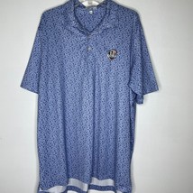 Peter Millar XL Ryder Cup Polo Blue Patterned Performance Golf Shirt Summer - $28.00