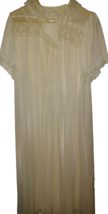 Vintage Van Raalte Peignoir Set Nightgown Robe Lace Sheer Cream Bridal C... - $60.00