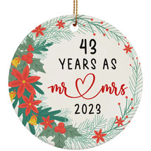 43 Years As Mr &amp; Mrs 2023 Ornament 43th Anniversary Wreath Christmas Gifts Decor - £11.86 GBP