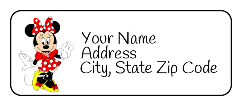 30 Minnie Mouse Return Address Labels, Stickers, Personalized, Disney, Tags