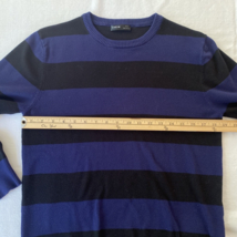 Black And Blue Stripe Long Sleeve Pullover Sweater Size Medium - £2.33 GBP