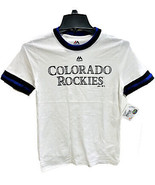 Majestic Jugendlich Colorado Rockies Doppelschichtig Kragen Ss T-Sh Weiß M - $243.79 MXN