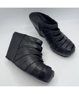 RICK OWENS Black Mummy Snakeskin Wedge Platform Mule Clogs EU 37.5  US 7.5 - $6,557.93 MXN