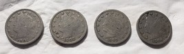 Four &quot;V&quot; Liberty Nickels  - £3.91 GBP