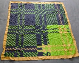 old vintage large silk scarf Pierre cardin Paris Bs As blue, green beige... - $40.70