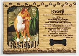 BASENJI Dog Profile Laser Engraved Wood Picture Frame Magnet - $9.90