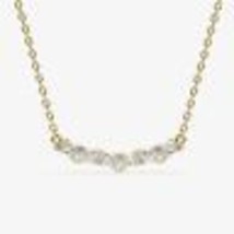 0.42Ct Marquise Simulated Diamond 14k Yellow Gold Plated Curved Pendant Necklace - £60.03 GBP