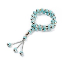Muslim Prayer Beads Round Bead Tesbih Allah Rosary Islamic Tasbeeh Scrip... - $13.56