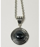 22&quot; Inch Silver Tone Chain with Hematite Color Pendant - £9.95 GBP