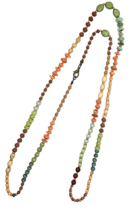 Colorful Boho Beaded Necklace Mixed Materials 38&quot; - £12.05 GBP
