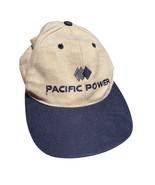 Vintage Pacific Power Otto Brand Cap Strapback Baseball Hat Beige Blue Brim - $33.85 CAD
