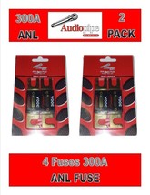 2 Pair 300 Amp ANL Fuses Gold Plated Car Audio Stereo Installation Blister Pack - £17.39 GBP