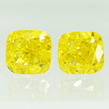 Cushion Shape Diamond Matching Pair Fancy Yellow Loose Enhanced VVS2 0.80 TCW - £702.34 GBP