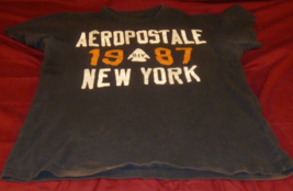 AEROPOSTALE NEW YORK DIV DARK BLUE SHORT SLEEVE 1987 CREWNECK T SHIRT XS - $16.06