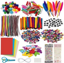 1200pcs Arts Crafts Supplies Kit Diy Crafting Activity Toy Set For Kids ... - £24.39 GBP