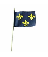 VTG Mini Desk Flag French Renaissance Flag - Fleur De Lis American Revol... - €6,90 EUR