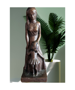 Vintage Leonardo Art Works Inc Chalkware Mother &amp; Daughter Figurine Very... - €19,28 EUR