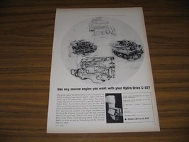 1965 Print Ad Hydro-Drive C-327 Marine Engine Drives Kirkland,WA - $9.25