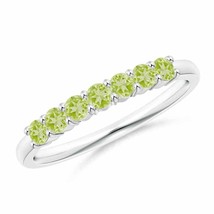 ANGARA 0.49 Ct Half Eternity Seven Stone Peridot Wedding Ring in 14K Sol... - $656.10