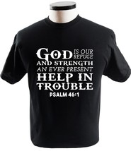 God Is Our Refuge Brush Script T Shirt Religion T-Shirts - £13.50 GBP+